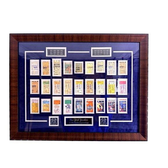 MLB Other - New York Yankees 27 World Championships Ticket Stubs Framed Display MLB 31x24